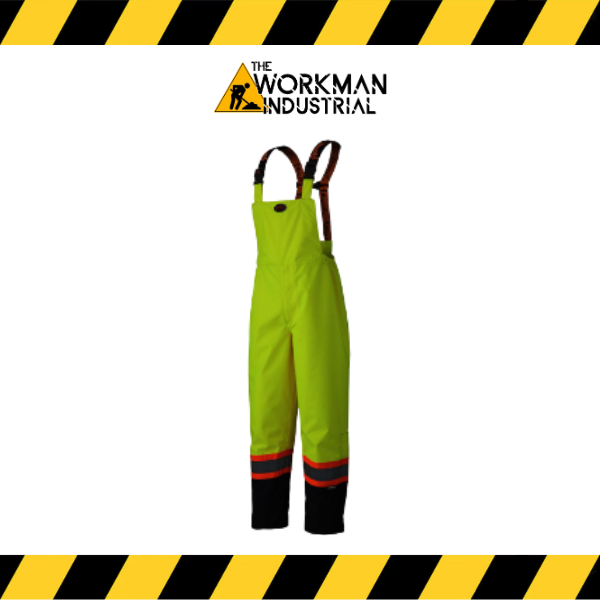 (Pioneer) Hi-Viz Yellow/Green 300D Trilobal Ripstop Waterproof Bib Pants