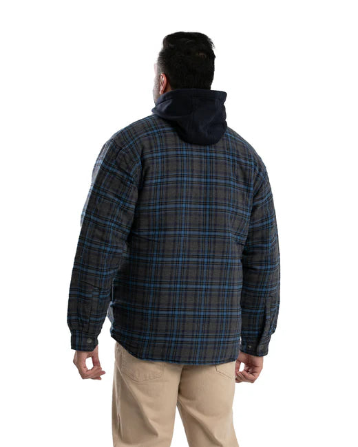 BERNE Quilt-Lined Hooded Shirt Jacket (SHERPA LINE HOODIE)