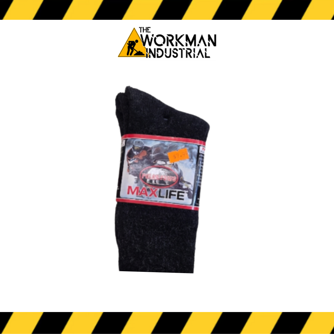 Polar Paws MaxLife Heavy-Duty Winter Socks – Thick Knit Thermal Boot Socks, Dark Charcoal