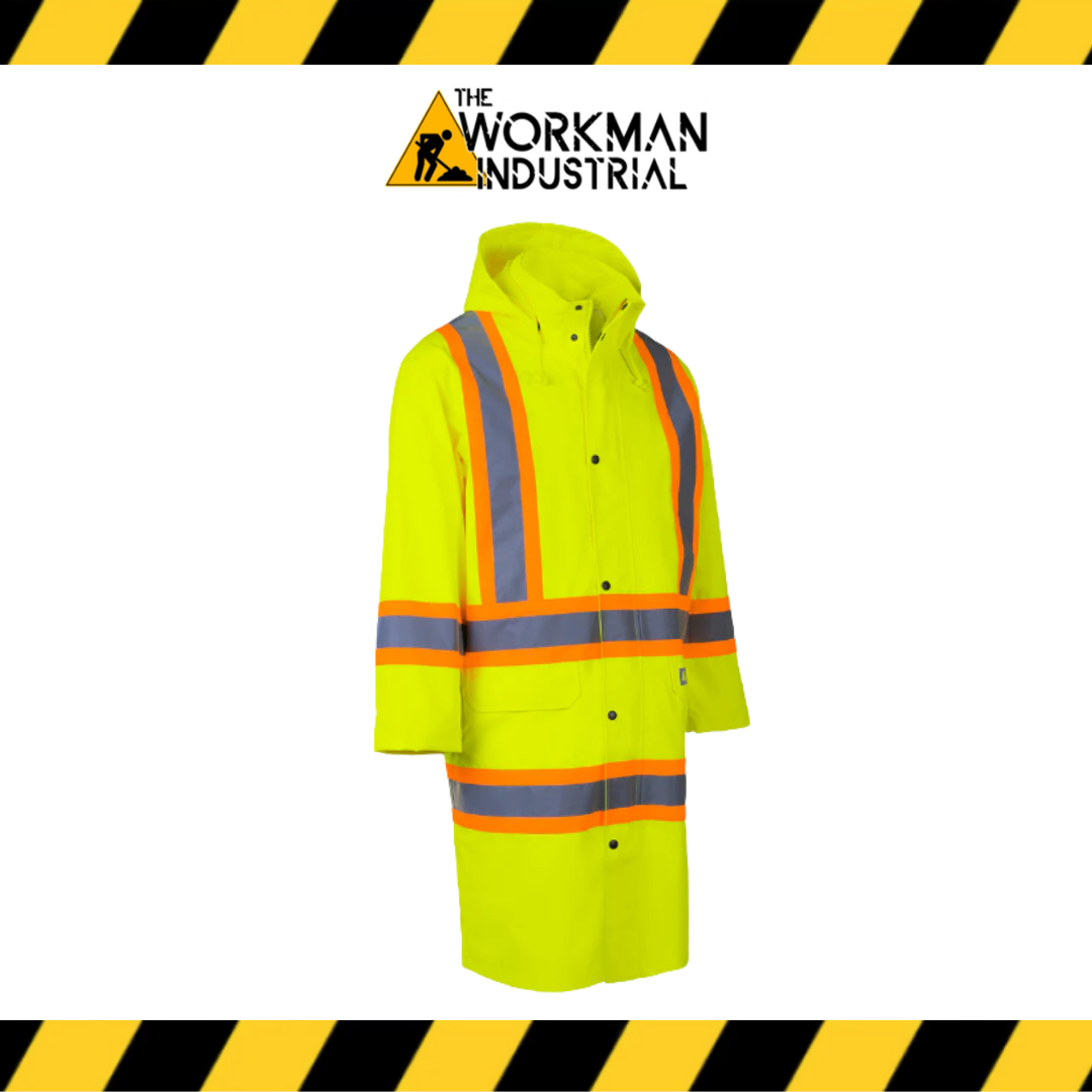 Forcefield Hi-Vis Waterproof Long Rain Coat