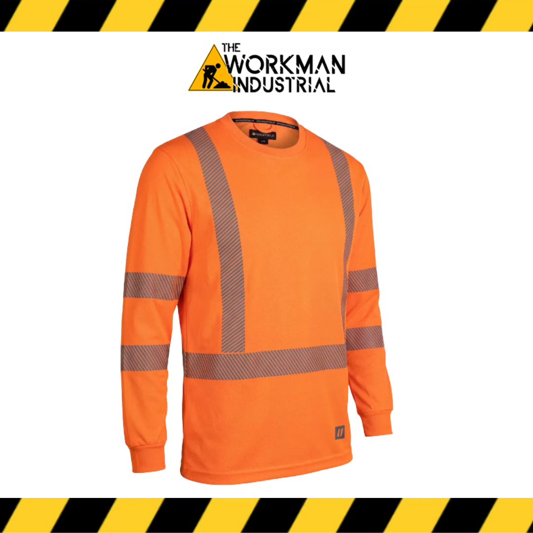 Hi Vis Black Crewneck Long Sleeve Ultrasoft Technical Tee