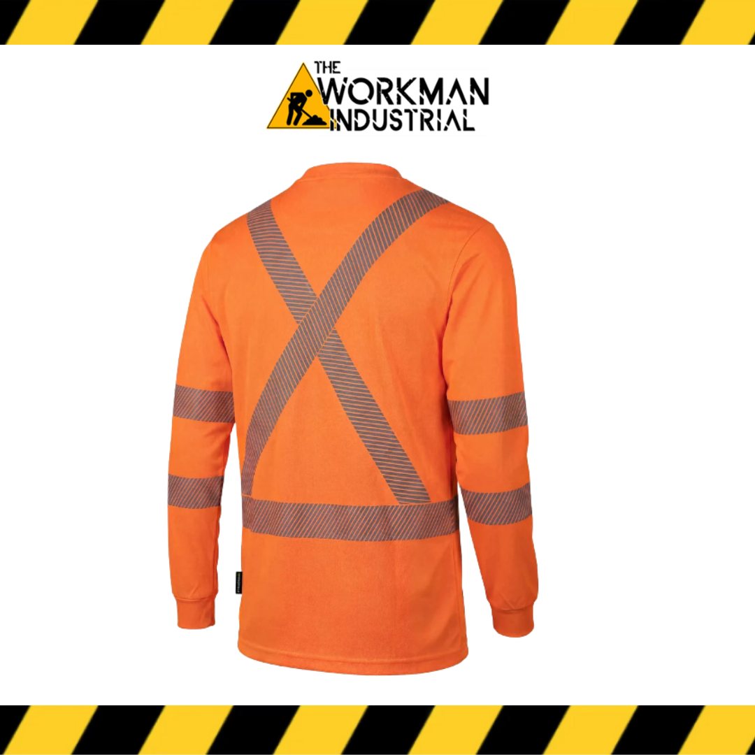 Hi Vis Black Crewneck Long Sleeve Ultrasoft Technical Tee
