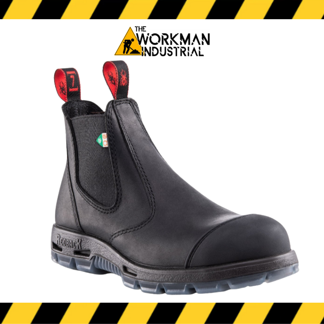 RedBack Bobcat Steel-Toe Black with Scuff Cap