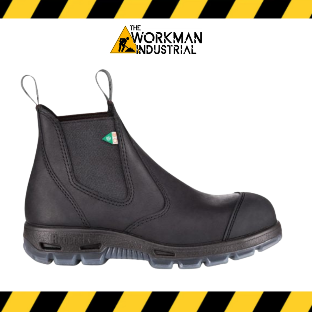 RedBack Bobcat Steel-Toe Black with Scuff Cap