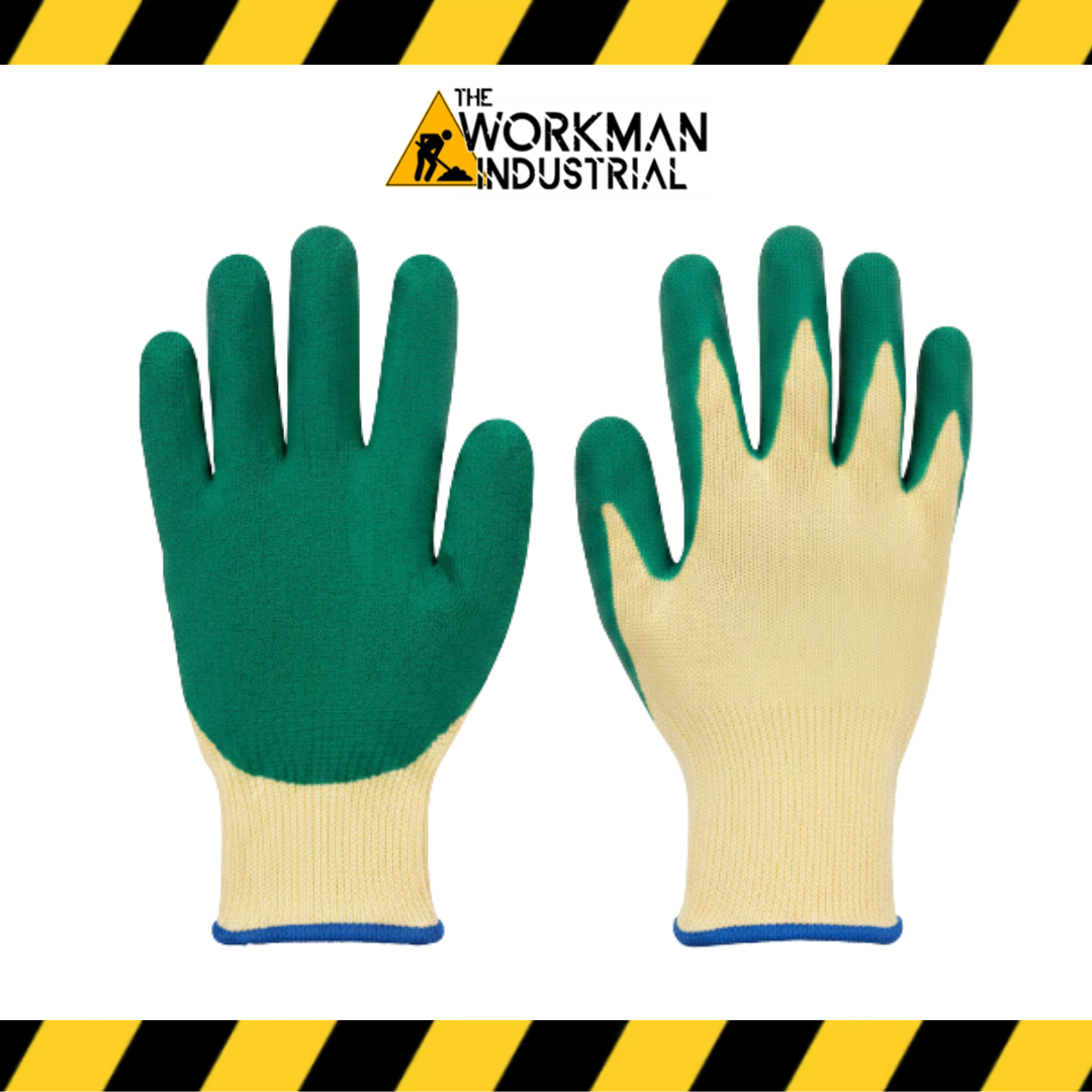 String Knit Latex Work Gloves