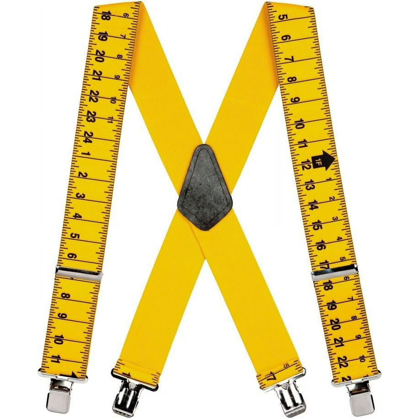SuspenderStore Tape Measure Suspenders - 2-Inch Wide Elastic - Gator Clip - 4 Sizes Including Big & Tall