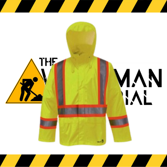 (Viking Handyman®) FR PU Jacket, 2 Large Reinforced Pockets - Fluorescent Green