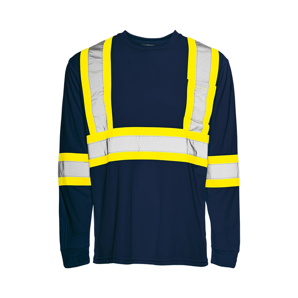 Groundforce TT2 • Long Sleeve Polyester Traffic T-Shirt, 4″ Refl. Tape