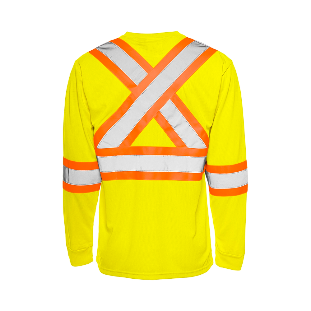 Groundforce TT2 • Long Sleeve Polyester Traffic T-Shirt, 4″ Refl. Tape