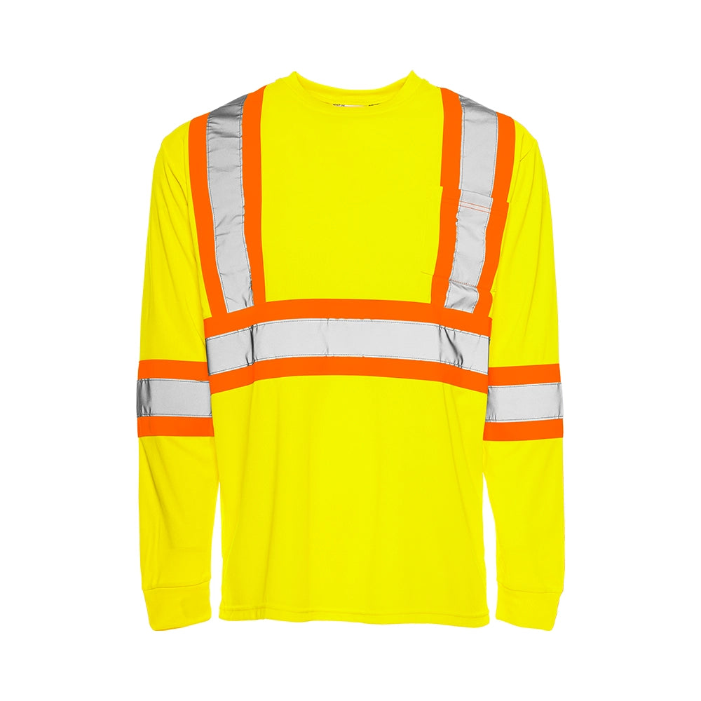 Groundforce TT2 • Long Sleeve Polyester Traffic T-Shirt, 4″ Refl. Tape
