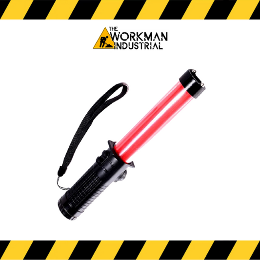 (Traffic Safety Zone) 12” Red Flash-Steady-Flashlight-Closed Siren-Windowbreaker