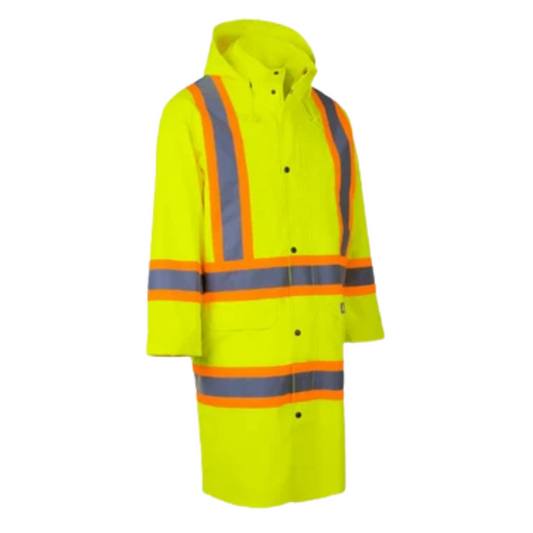 Forcefield Hi-Vis Waterproof Long Rain Coat