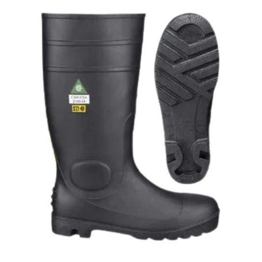 Steel Toe PVC Safety Boots with Customizable Height