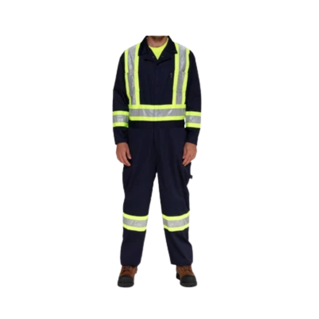 Stalworth Hi VIS Premium Cotton Coverall w/ Refl. Tape