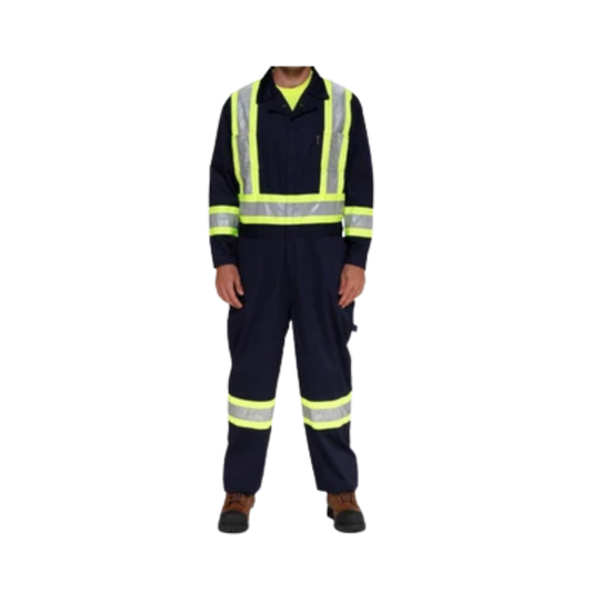 Stalworth Hi VIS Premium Cotton Coverall w/ Refl. Tape