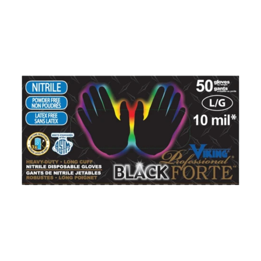 Viking Professional Black Forte Disposable Nitrile Gloves