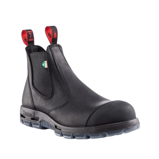 RedBack Bobcat Steel-Toe Black with Scuff Cap