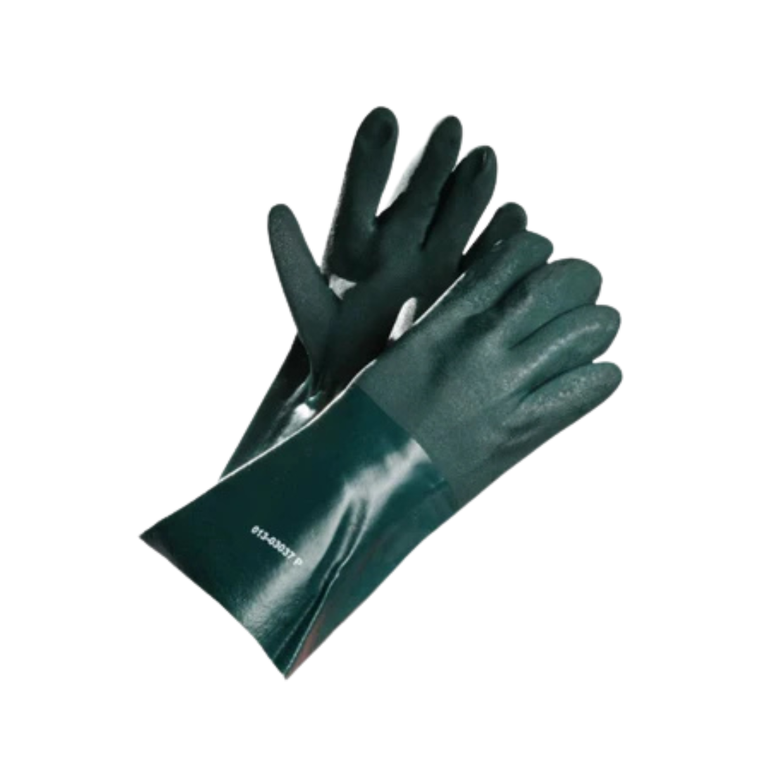 14" Premium PVC Coated Gauntlet, Chemical Resistant Gloves