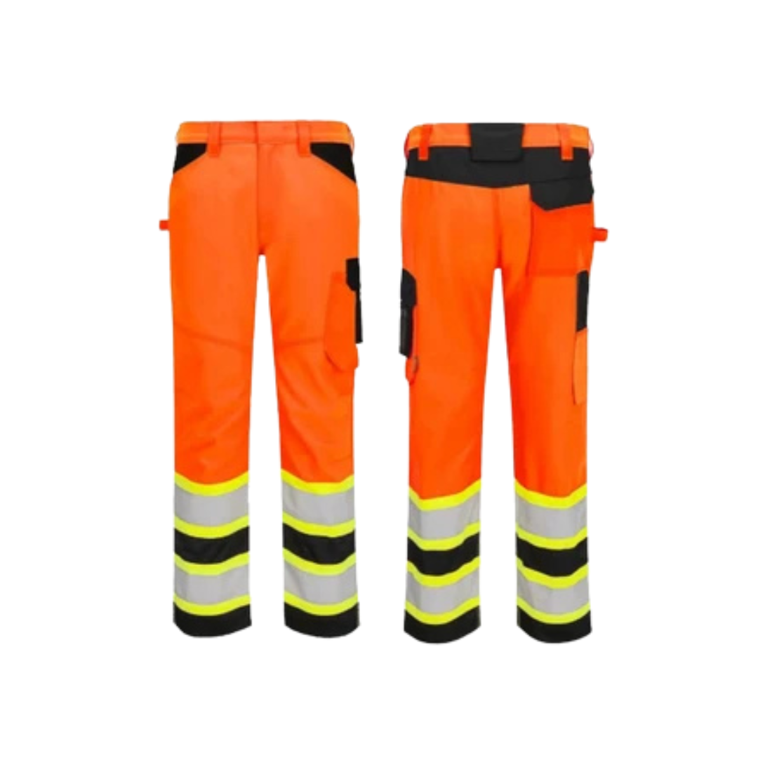 Portwest Hi-Vis Work Pants with Contrast Tape