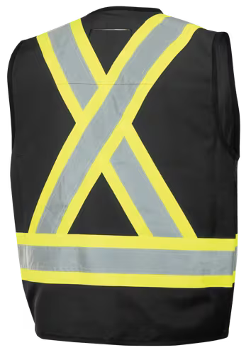 Pioneer Hi-Vis 150D Poly Twill Surveyor's Safety Vest - Snap Closure