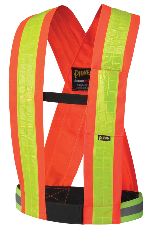 PIONEER Hi-Vis PVC Reflective Safety Sash - Hi-Vis Orange - One Size Fits All