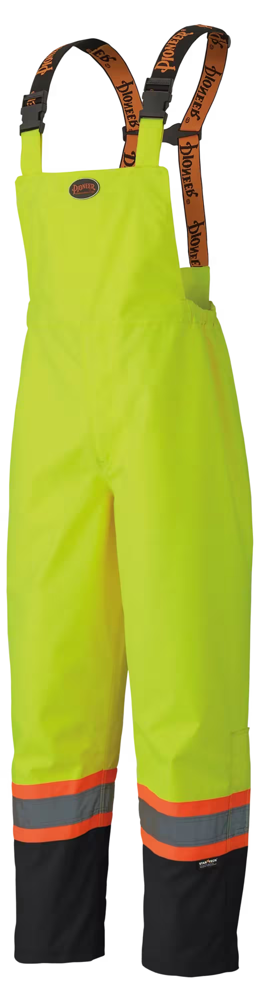 PIONEER Hi-Vis 300D Ripstop Polyester Waterproof Safety Bib Pants - Hi-Vis Yellow/Green