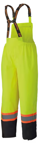 PIONEER Hi-Vis 300D Ripstop Polyester Waterproof Safety Bib Pants - Hi-Vis Yellow/Green