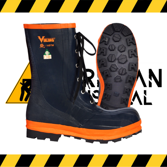 (Viking Handyman) Work Boots Lace Up Rubber Boots