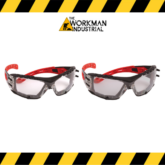 (Volcano Plus™) Rimless Safety Glasses with Red Temples