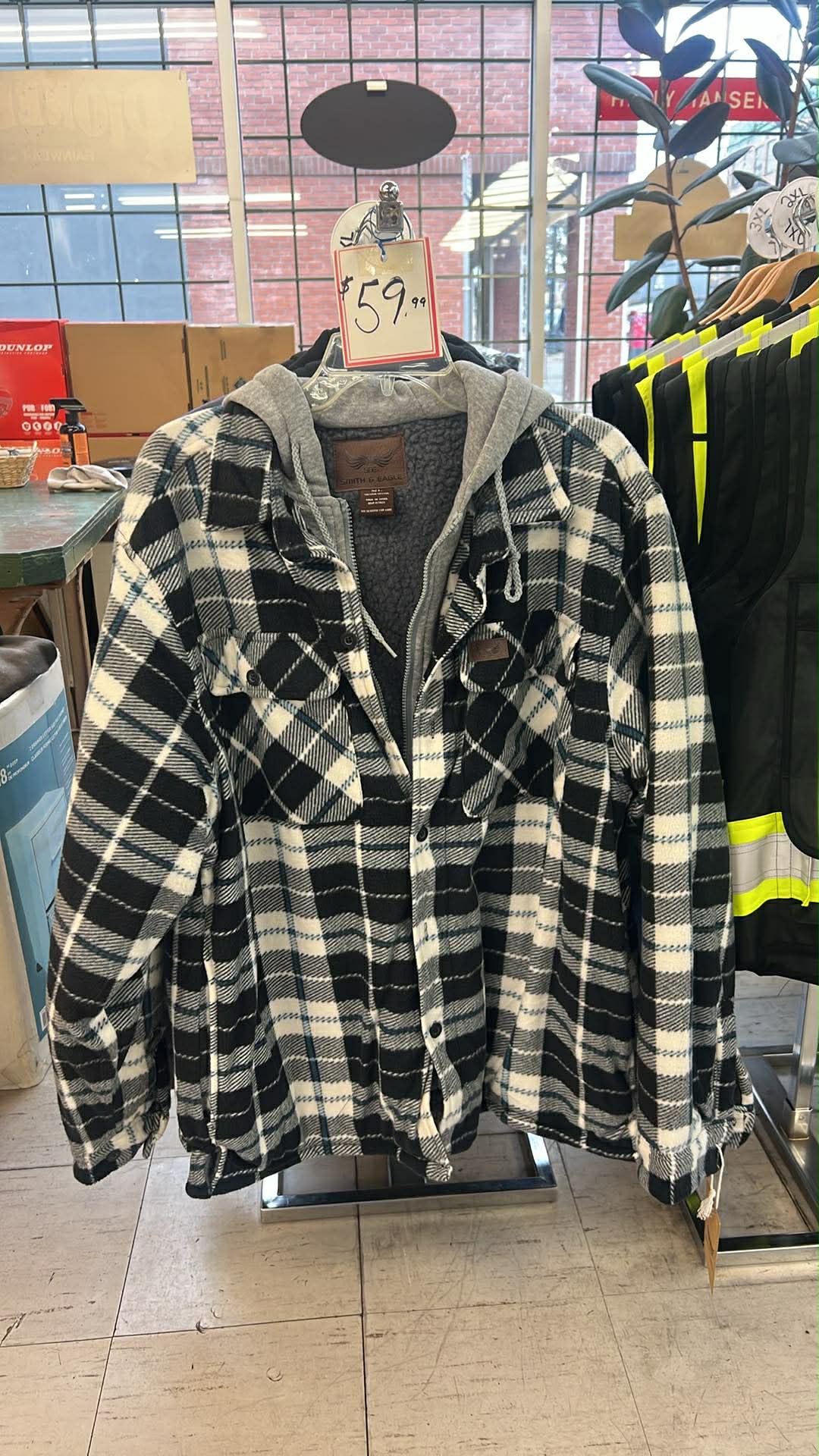 * SMITH & EAGLE BLACK WHITE TEAL SWEATER HOODIE