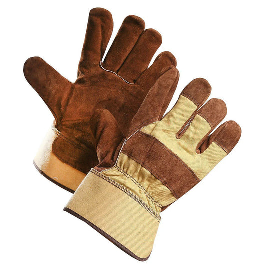 Forcefield Brown Split Leather Work Glove with Removable Fleece Liner