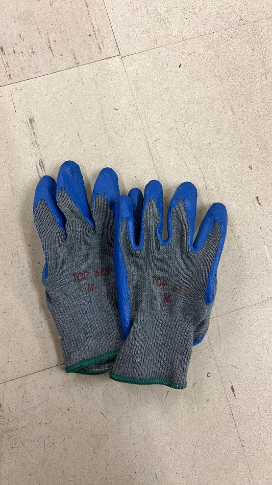 TOP 618 String Knit Latex Work Gloves - Blue
