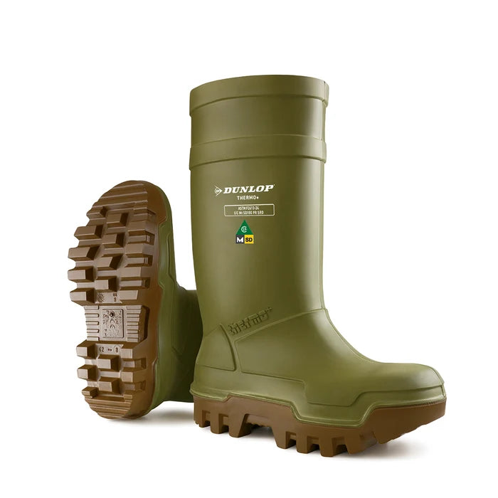 Purofort Thermo+ Full Safety, Green | 15'' Insulated PU Work Boots