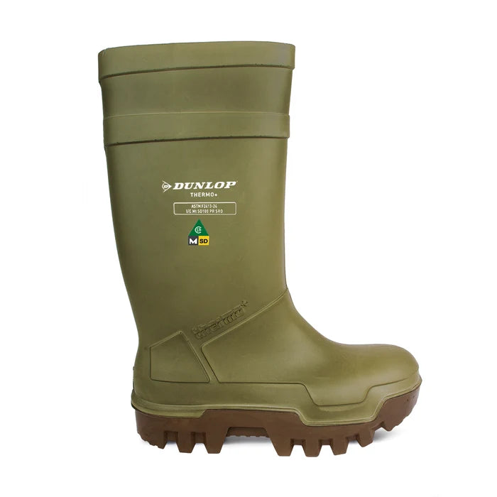 Purofort Thermo+ Full Safety, Green | 15'' Insulated PU Work Boots
