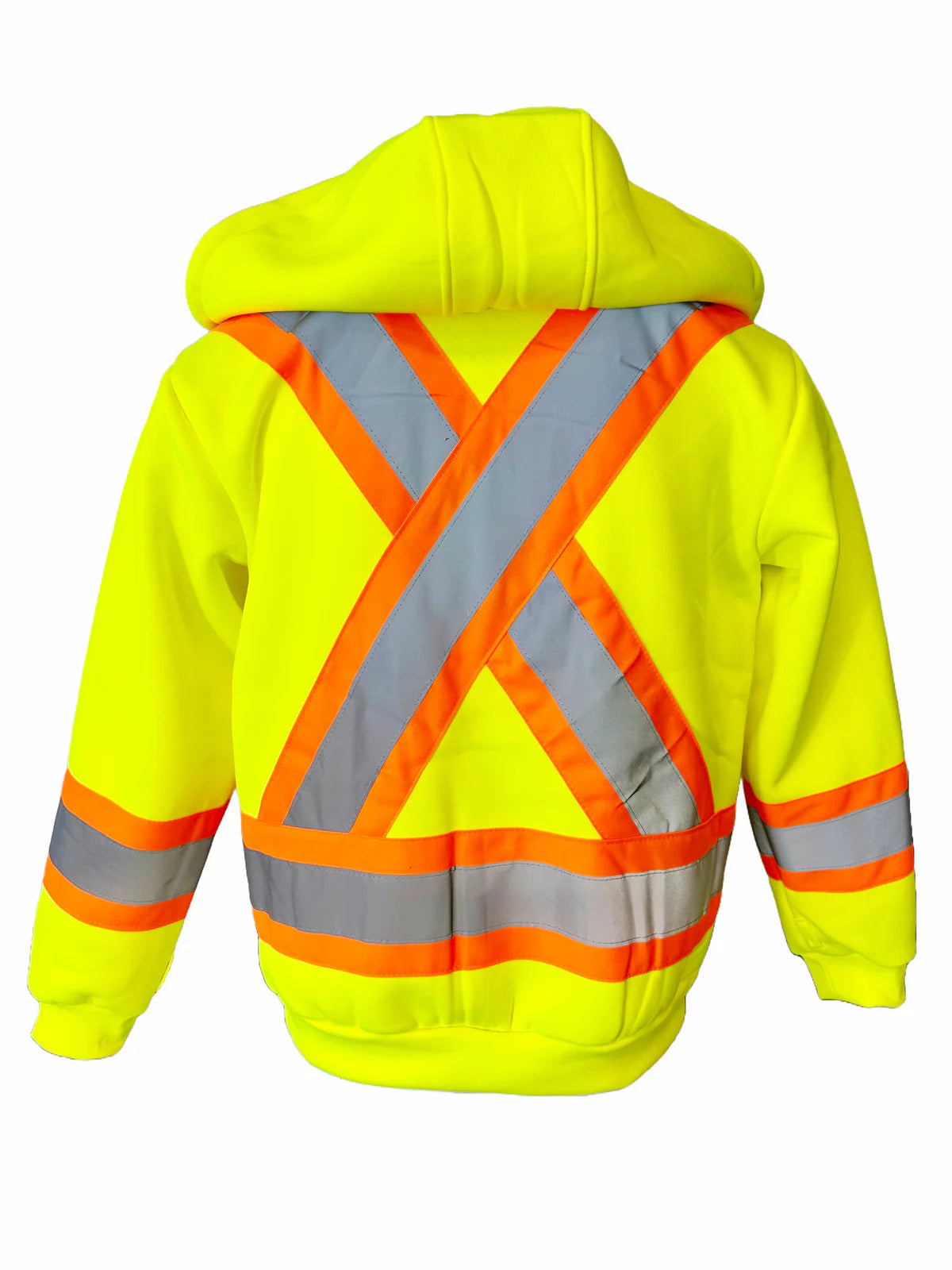 EXCALIBUR Hi-Viz Hoodie ( YELLOW) W/ Reflective Tape metal Zipper