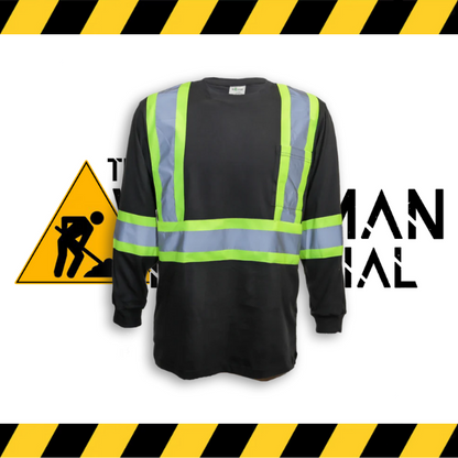 The black Big K long sleeve cotton hi-vis shirt with 3M reflective tape.
