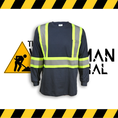 The blue Big K long sleeve cotton hi-vis shirt with 3M reflective tape.