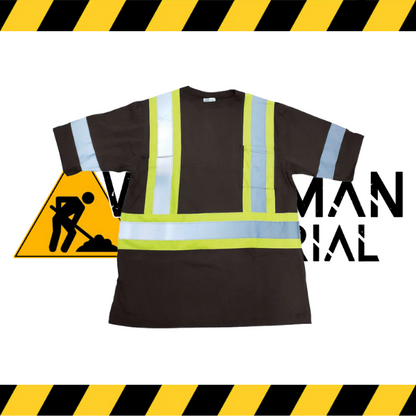 The brown Big K short sleeve cotton hi-vis shirt with 3M reflective tape.