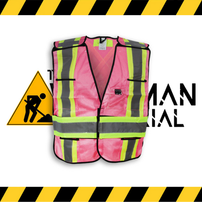 The Big K tearaway mesh safety vest in pink.