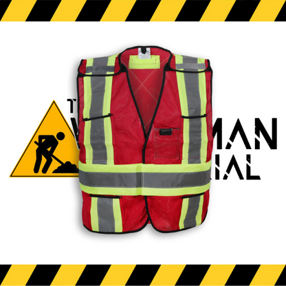 The Big K tearaway mesh safety vest in red.