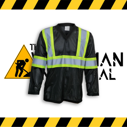 The black Big K long sleeve mesh hi-vis shirt with 3M reflective tape.