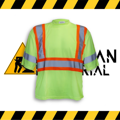 The lime Big K short sleeve wicking hi-vis shirt with 3M reflective tape.