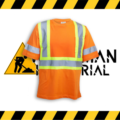 The orange Big K short sleeve wicking hi-vis shirt with 3M reflective tape.
